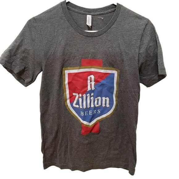 Barstool Sports TShirt Unisex S A Zillion Beers Dark Heather Gray Screenprint - Picture 1 of 6